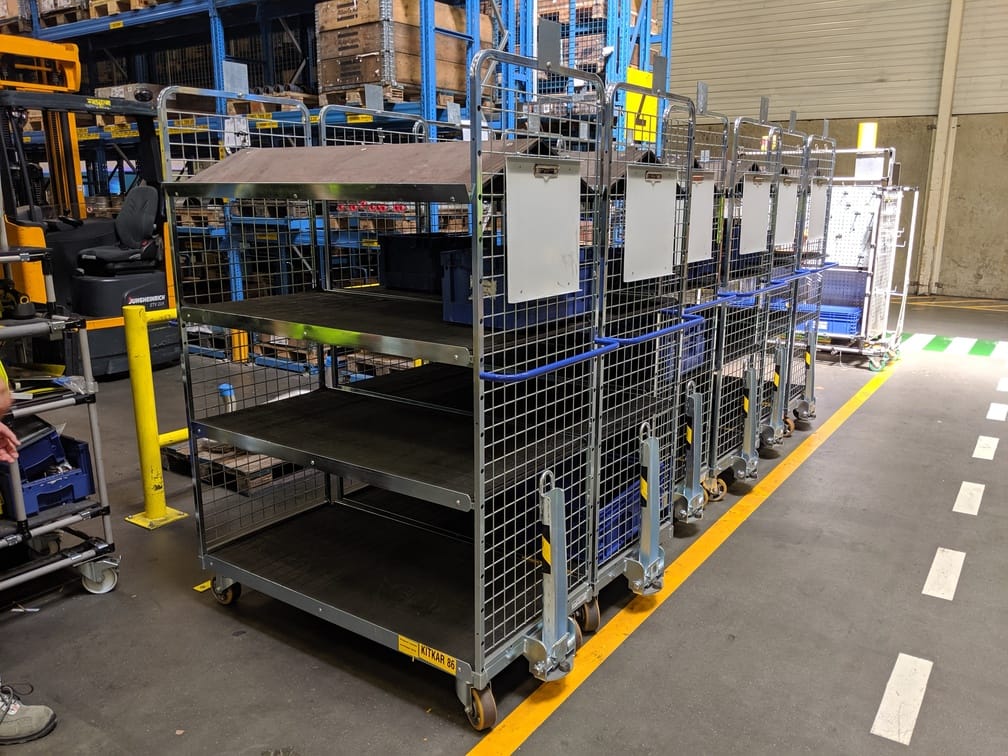 Transporting Kit Carts to Production Lines