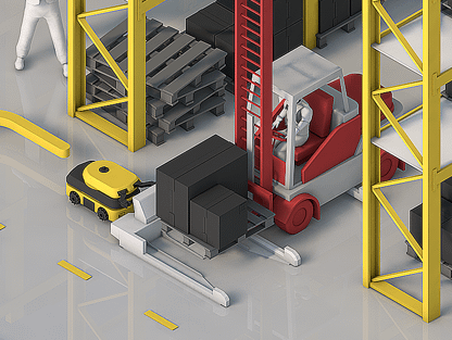 Use Towing Robots to Transfer Pallets